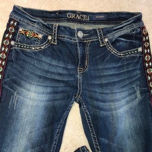 Grace Skinny embellished jeans